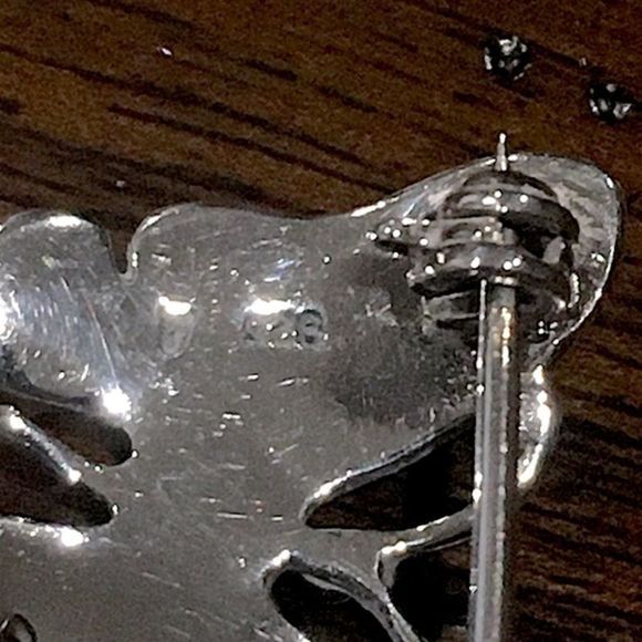 Vintage Sterling Silver Marcasite Butterfly Pin Broach - Picture 7 of 11